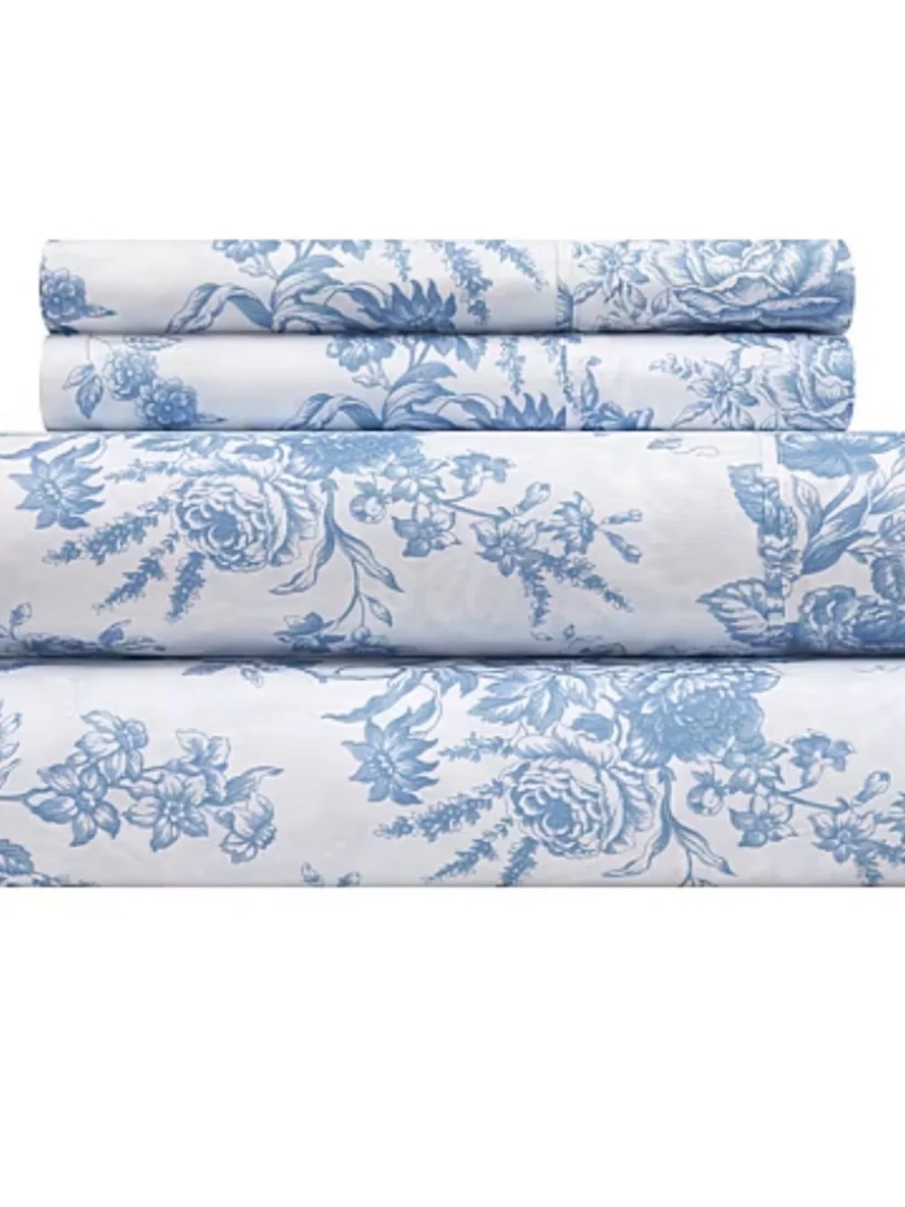 Charming Elegant TWIN XL Blue Toile Sheet Set ~. Shabby Chic Cottage Vibe